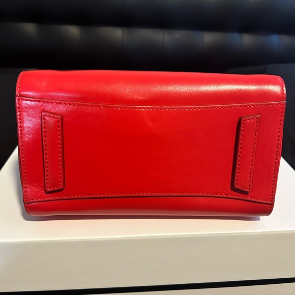 Red Givenchy Mini Antigona Leather Tip Handle Bag with Strap - Picture 11 of 12